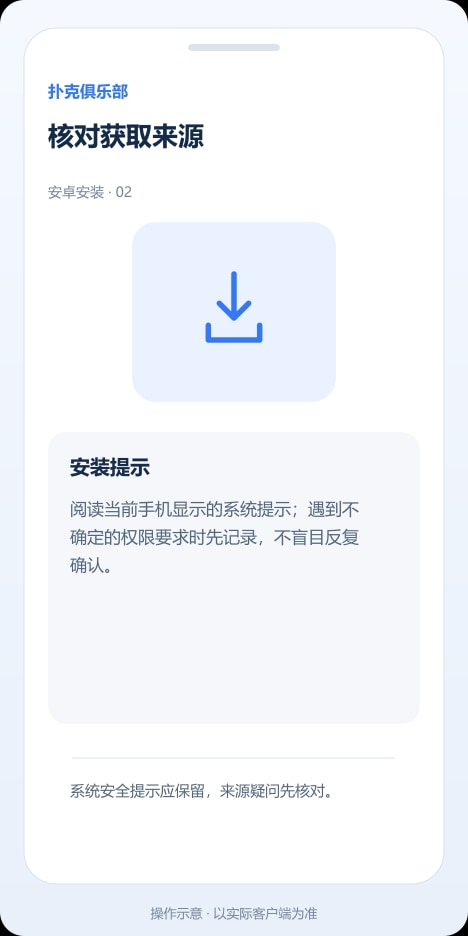 扑克俱乐部 核对获取来源操作示意